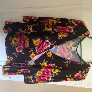 Rue 21 Black shirt with Flower design